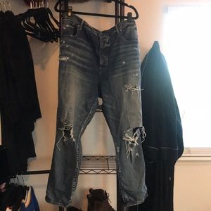 American Eagle Hi-Rise Distressed Girlfriend Jeans